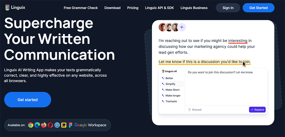 Illustration de Linguix sur la page du deal de Freelance Stack