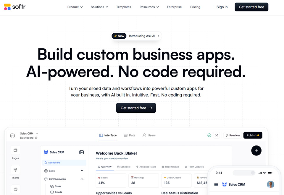 Illustration de Softr sur la page du deal de Freelance Stack