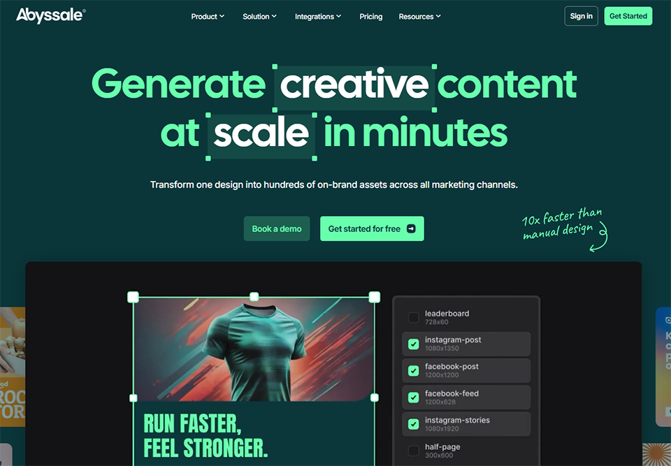 Illustration de Abyssale sur la page du deal de Freelance Stack