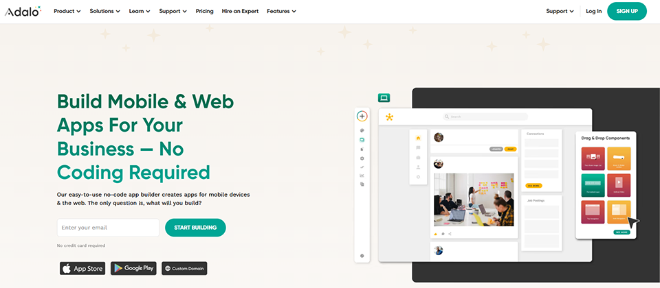Illustration de Adalo sur la page du deal de Freelance Stack