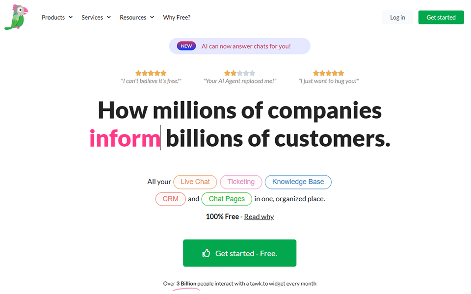 Illustration de Tawk.to sur la page du deal de Freelance Stack