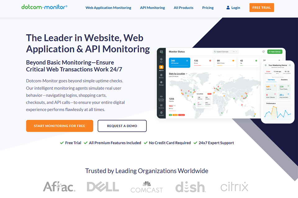 Illustration of Dotcom-Monitor on Freelance Stack's deal page