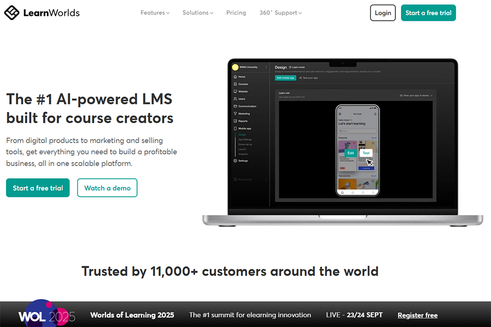 Illustration of LearnWorlds on Freelance Stack's deal page