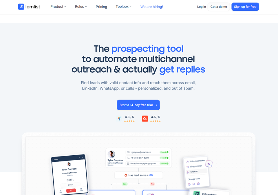 Illustration of Lemlist on Freelance Stack's deal page