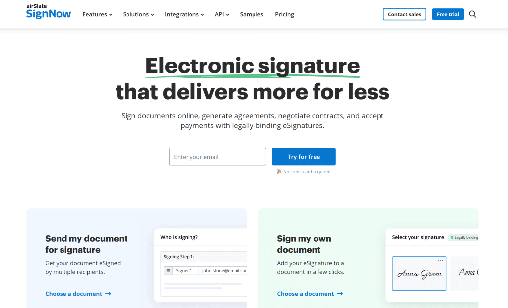 Illustration of SignNow on Freelance Stack's deal page