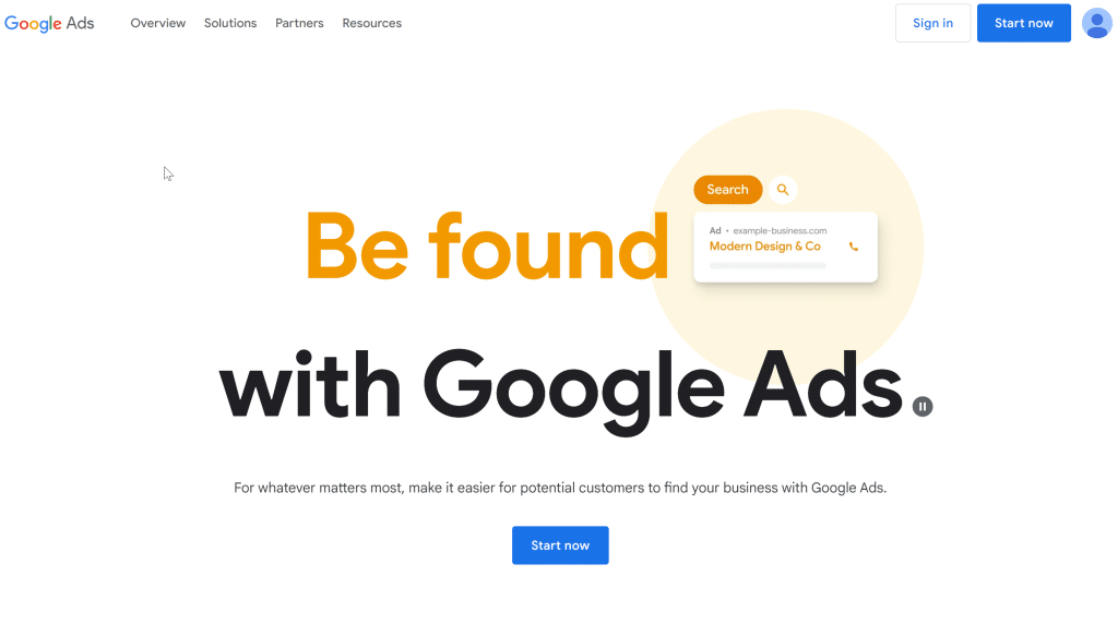 Illustration of l'outil Google Ads on Freelance Stack's deal page