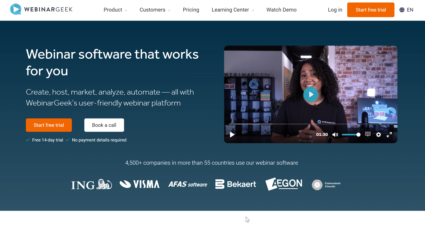Illustration de WebinarGeek sur la page du deal de Freelance Stack