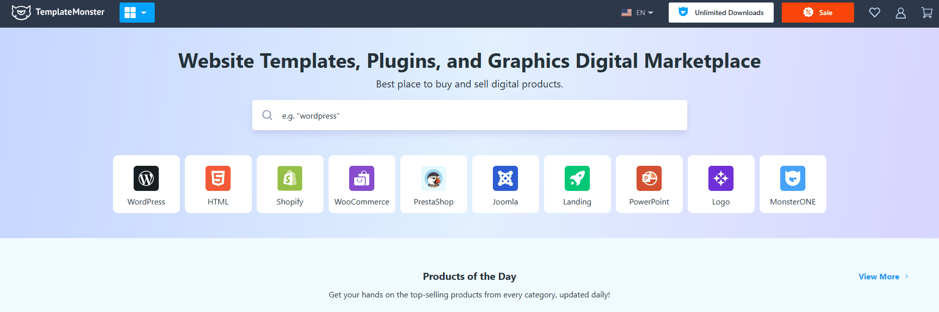 Illustration of TemplateMonster on Freelance Stack's deal page