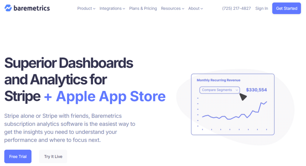 Illustration of Baremetrics on Freelance Stack's deal page
