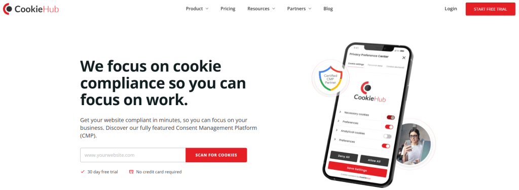 Illustration de CookieHub sur la page du deal de Freelance Stack