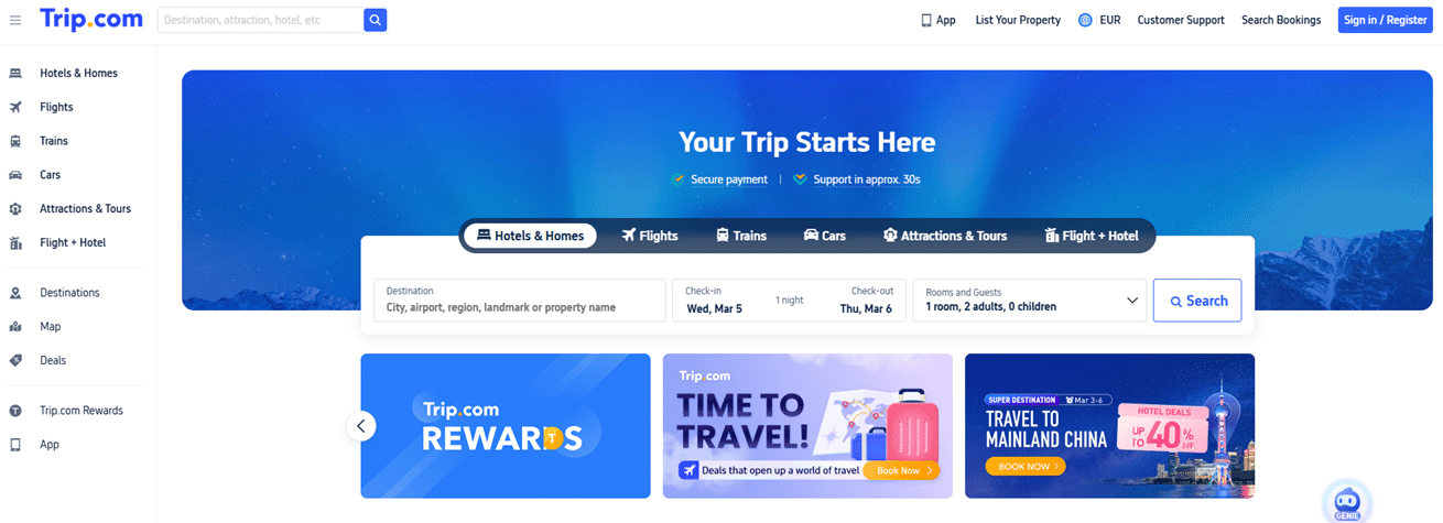 Illustration de TripCom sur la page du deal de Freelance Stack