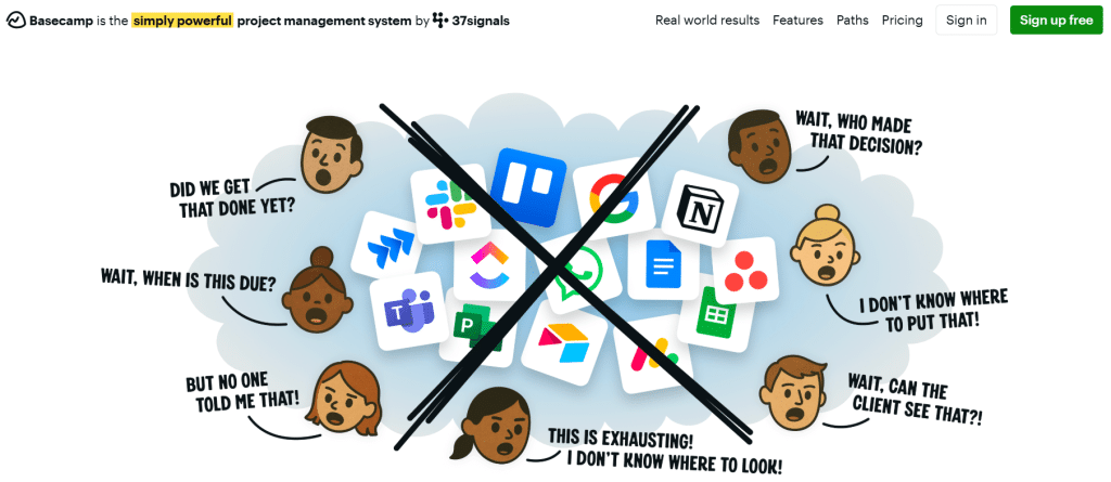 Illustration of Basecamp on Freelance Stack's deal page