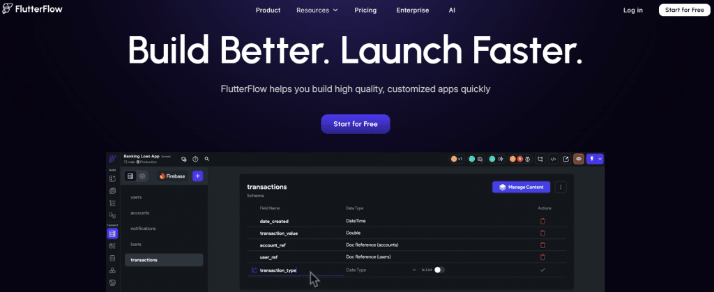 Illustration de FlutterFlow sur la page du deal de Freelance Stack