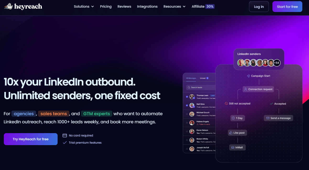 Illustration of Heyreach on Freelance Stack's deal page