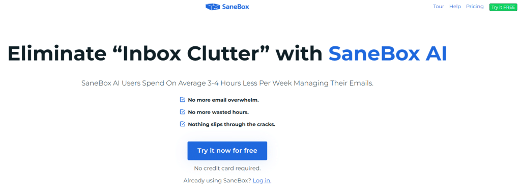 Illustration of Sanebox on Freelance Stack's deal page