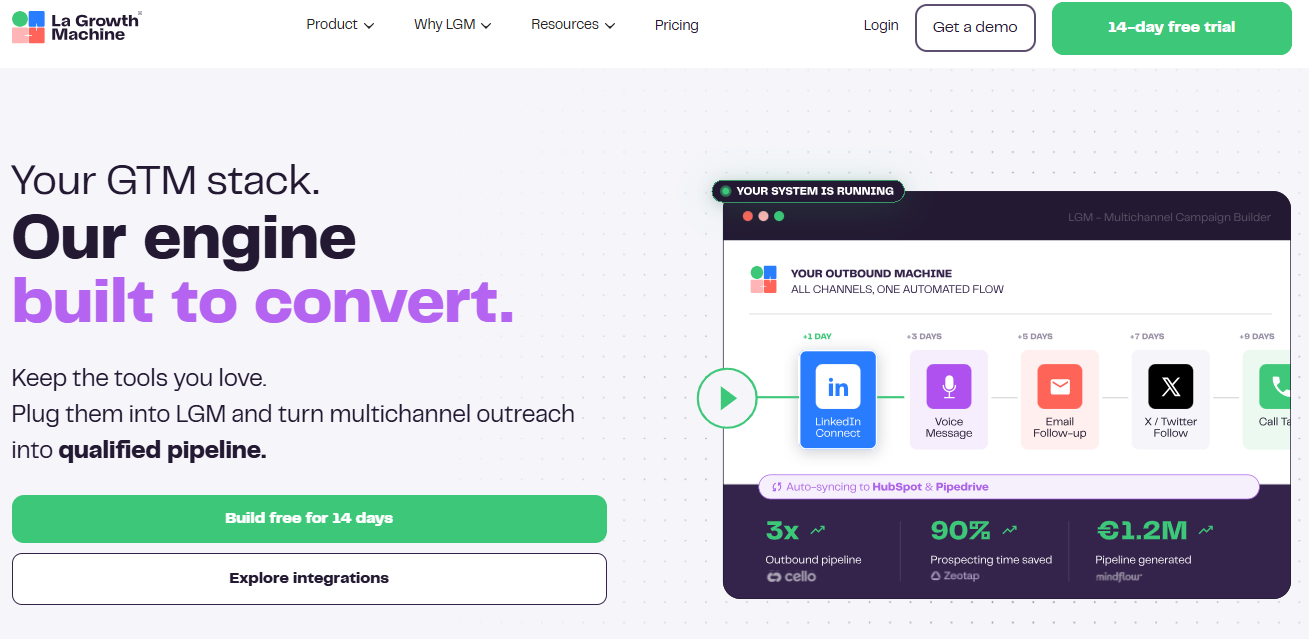Illustration of La Growth Machine (LGM) on Freelance Stack's deal page
