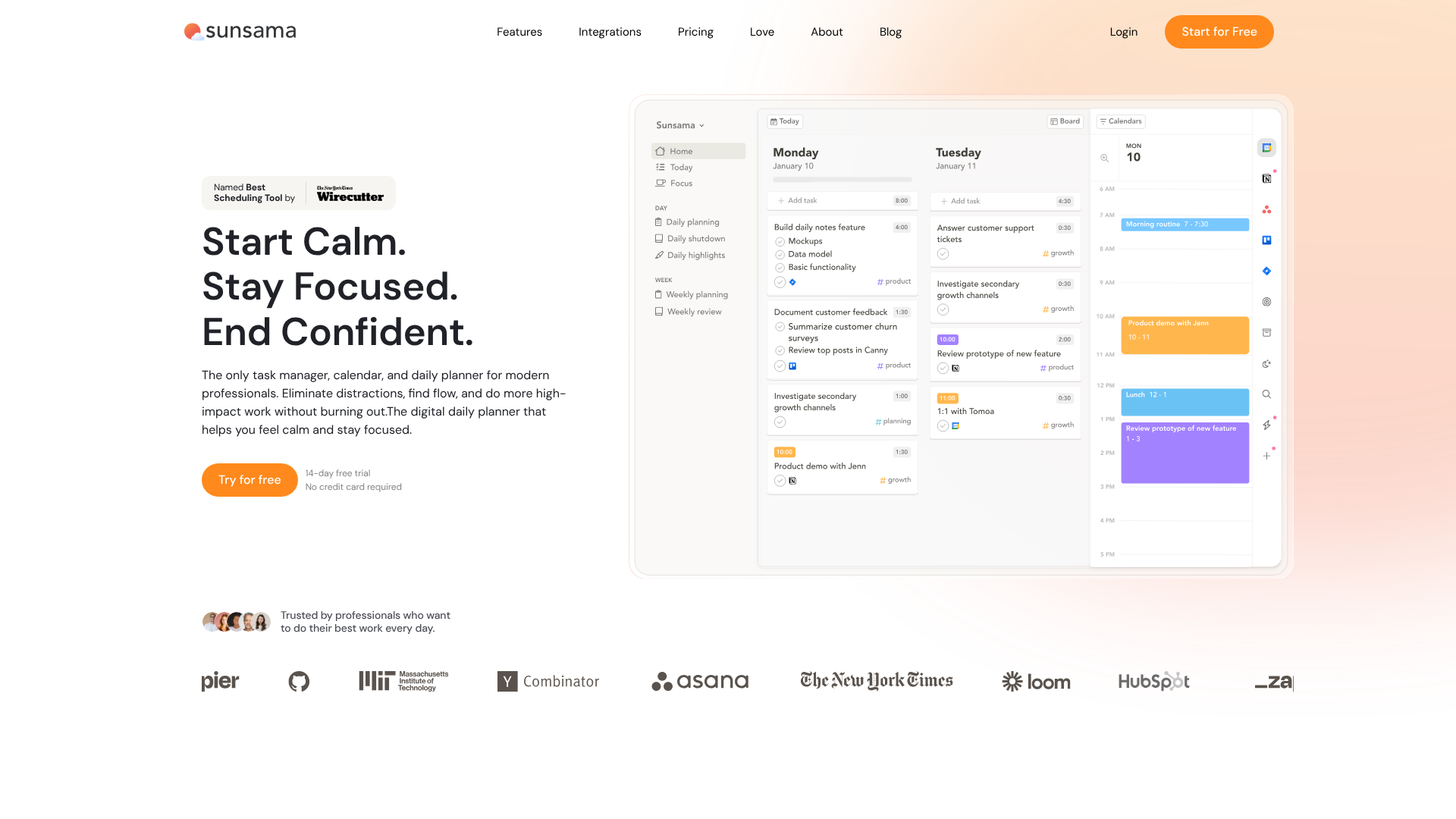Illustration de Sunsama sur la page du deal de Freelance Stack