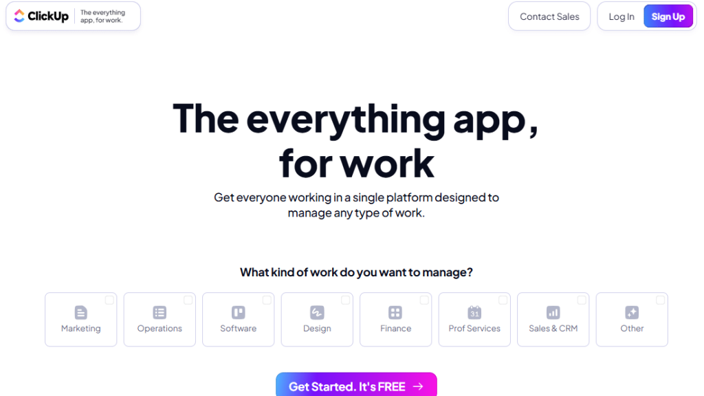 Illustration of ClickUp on Freelance Stack's deal page