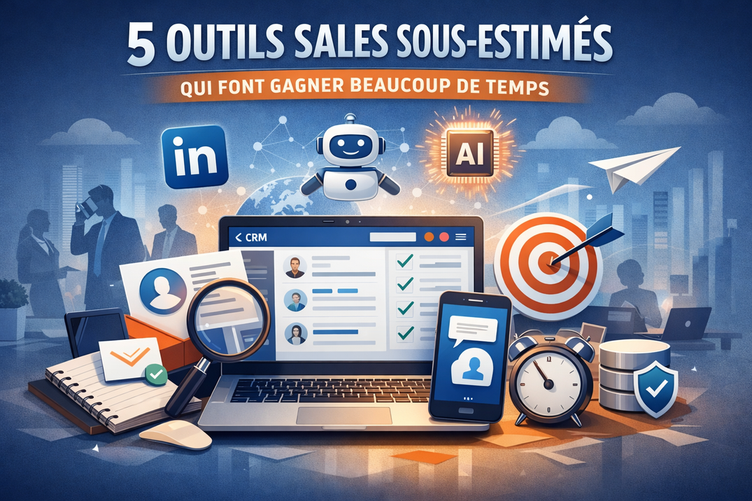 Visuel 5 outils sales qu'on sous-estime et qui font pourtant gagner beaucoup de temps
