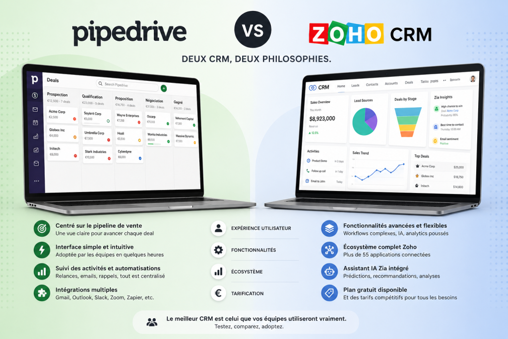 PipeDrive vs. Zoho CRM: Features, Differences, and Use Cases.