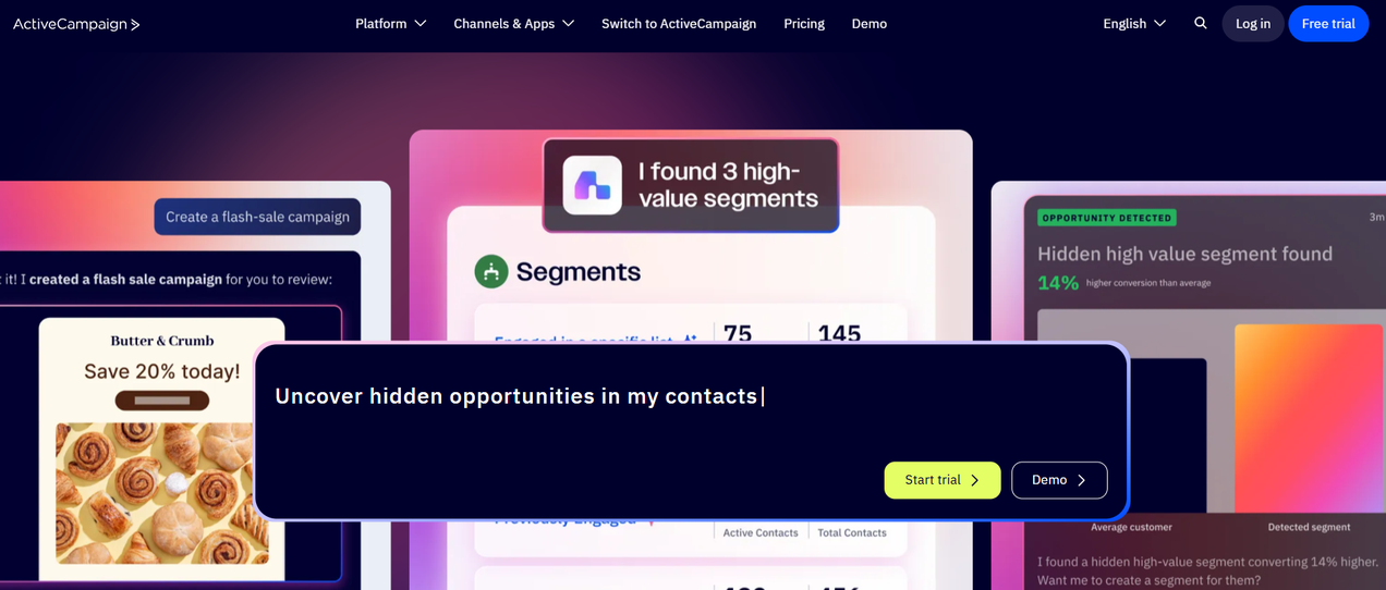 Illustration de ActiveCampaign sur la page du deal de Freelance Stack