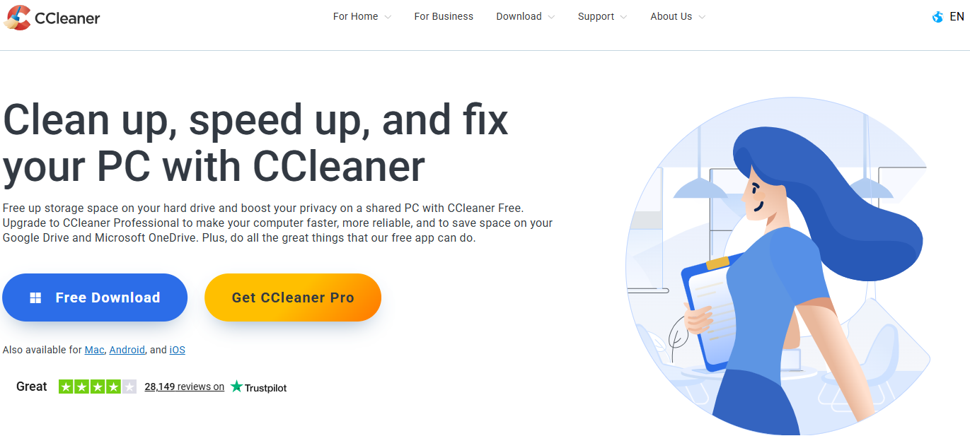 Illustration de Ccleaner sur la page du deal de Freelance Stack