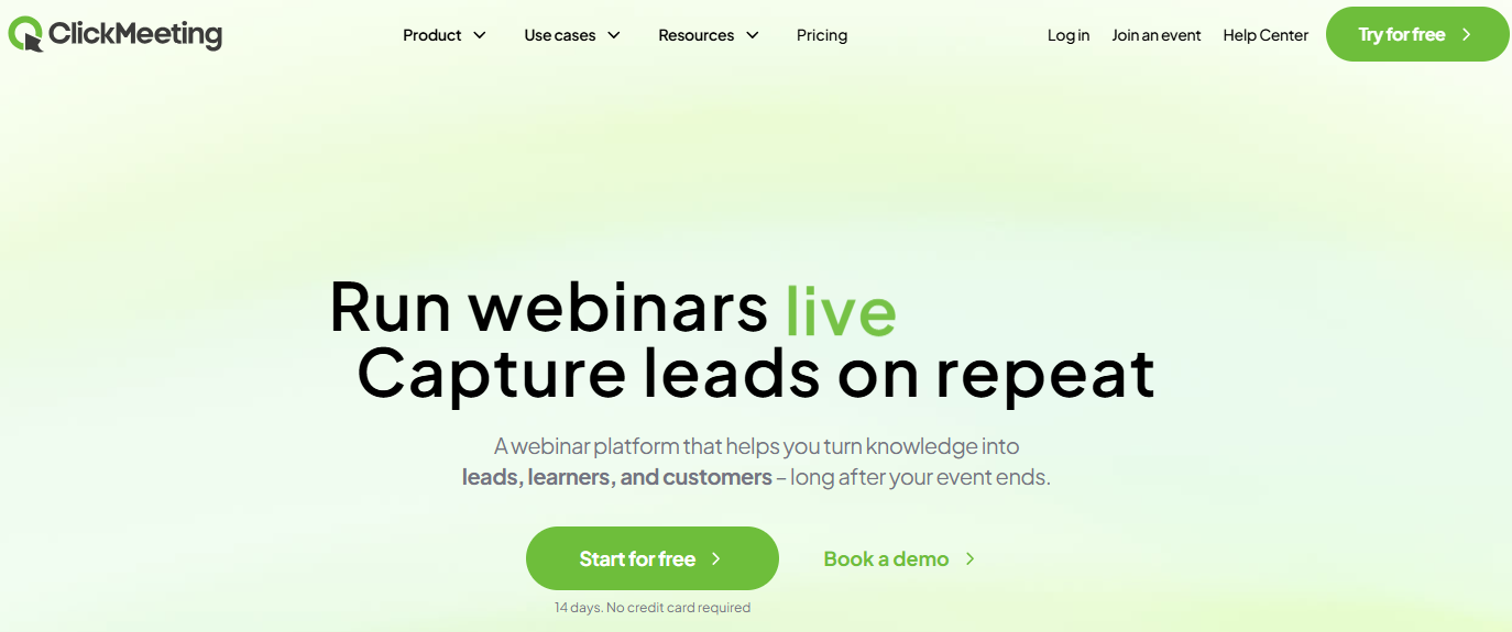 Illustration de ClickMeeting sur la page du deal de Freelance Stack