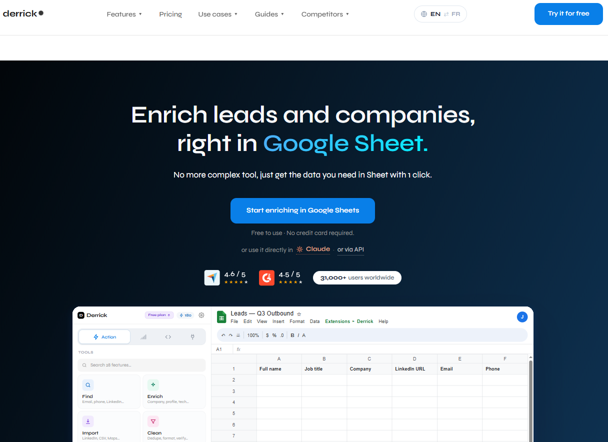 Illustration de Derrick App sur la page du deal de Freelance Stack