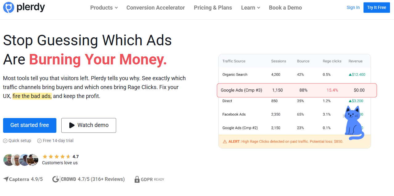 Illustration of Plerdy on Freelance Stack's deal page