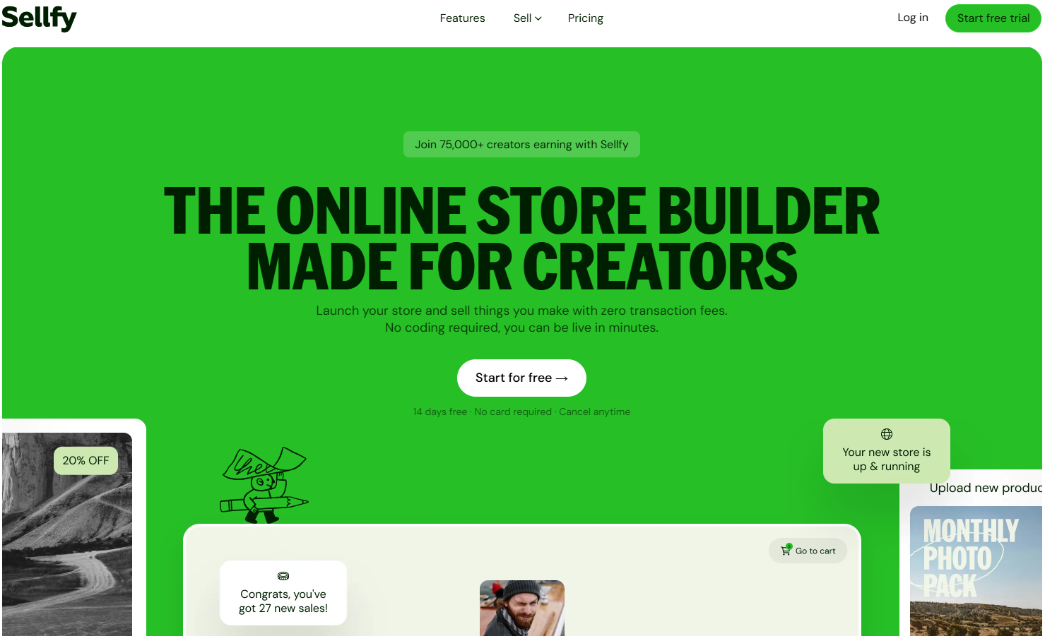 Illustration de Sellfy sur la page du deal de Freelance Stack