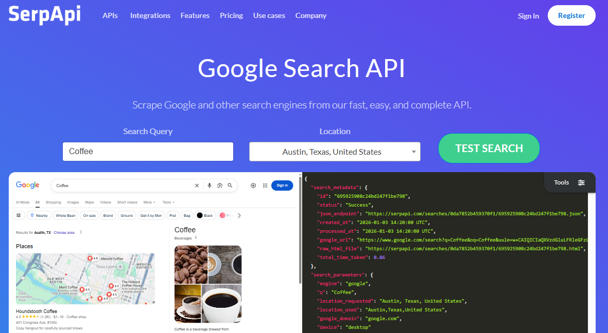 Illustration of SerpApi on Freelance Stack's deal page