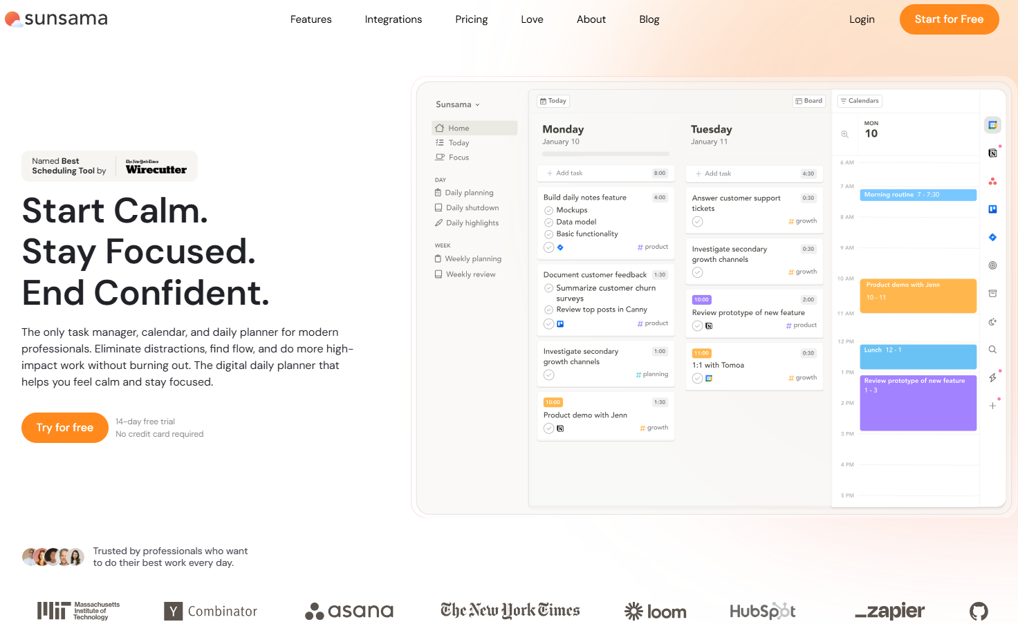 Illustration de Sunsama sur la page du deal de Freelance Stack