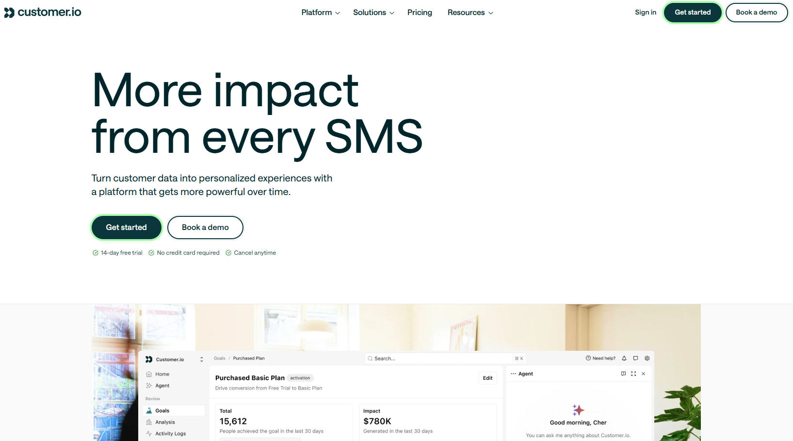 Illustration de customer.io sur la page du deal de Freelance Stack