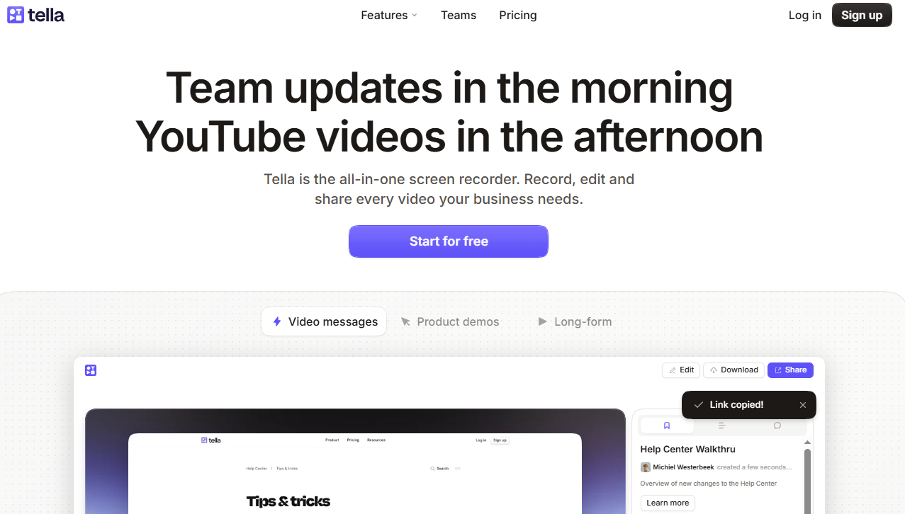 Illustration de tella sur la page du deal de Freelance Stack