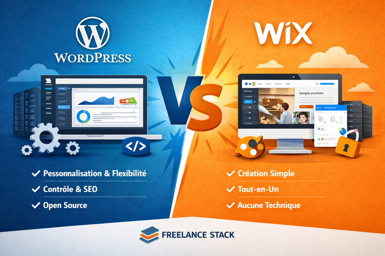Visuel Créer son premier site web en WordPress ou avec Wix ?