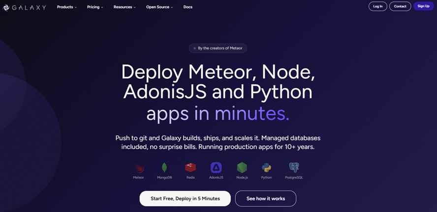 Illustration de Galaxy (ex Meteor Cloud) sur la page du deal de Freelance Stack