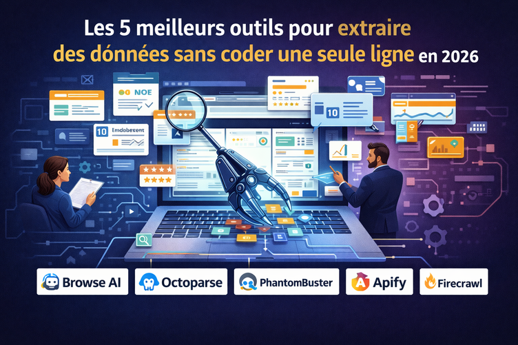 Visuel Les 5 meilleurs outils pour extraire des données sans coder une seule ligne en 2026
