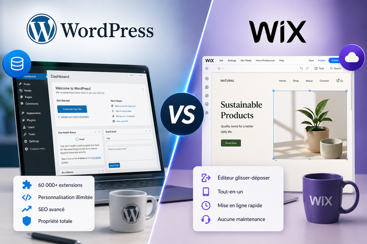 Visuel WordPress vs Wix : fonctionnalités, différences et quel outil choisir en 2026 ?